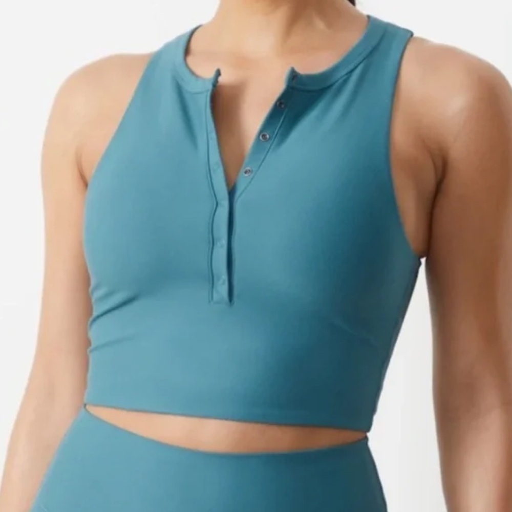 Abercrombie & Fitch YPB sculptLUX Plunge Henley Slim Tank XS